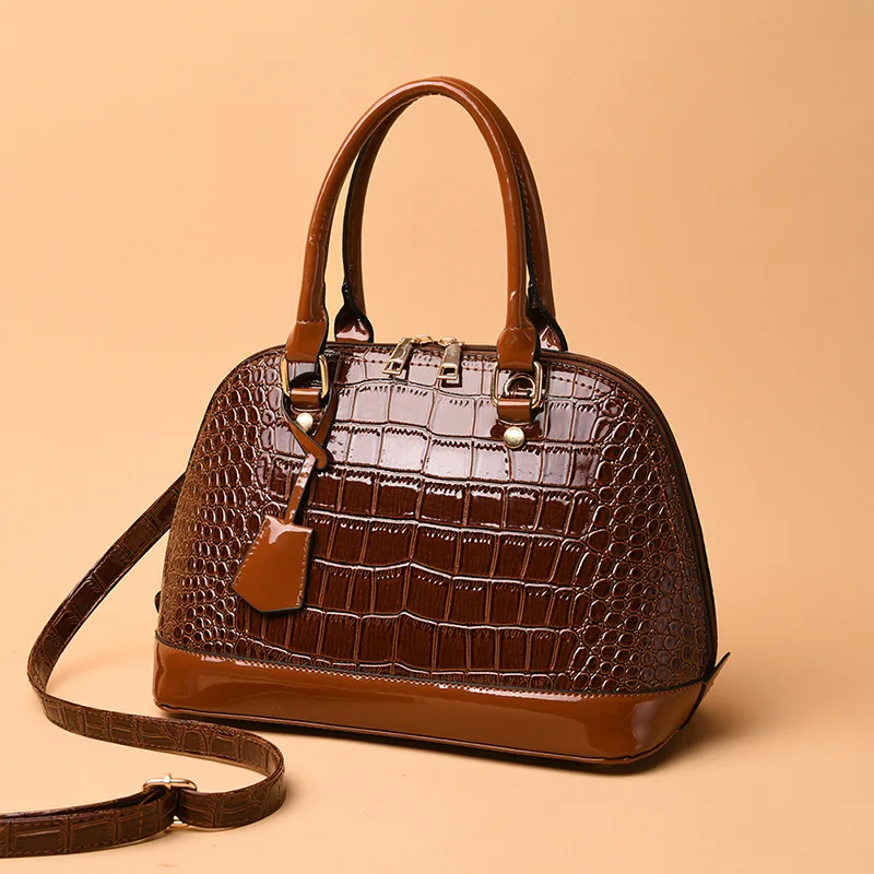 2019 New Style WOMEN'S Bag Occident Fashion Crocodile Pattern Shell Bag Versatile Patent Leather Portable Shoulder Bag
2019 New Style WOMEN'S Bag Occident Fashion Crocodile Pattern Shell Bag Versatile Patent Leather Portable Shoulder Bag