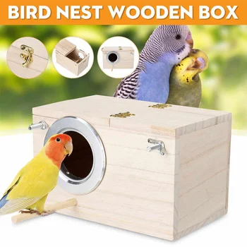 Bird Parrot Wooden Box Budgie Nest Wooden Box Breeding Boxes Aviary Bird House Nesting w/ Stick Window Security Garden Yard Home
Bird Parrot Wooden Box Budgie Nest Wooden Box Breeding Boxes Aviary Bird House Nesting w/ Stick Window Security Garden Yard Home