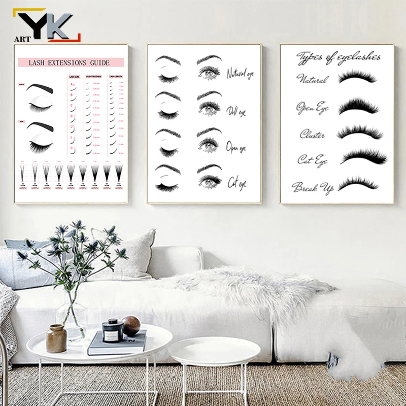 Modern Fashion Makeup Wall Art Picture Eyelash Extension Style Guide Posters and Prints Technician Canvas Painting Salon Decor
Modern Fashion Makeup Wall Art Picture Eyelash Extension Style Guide Posters and Prints Technician Canvas Painting Salon Decor