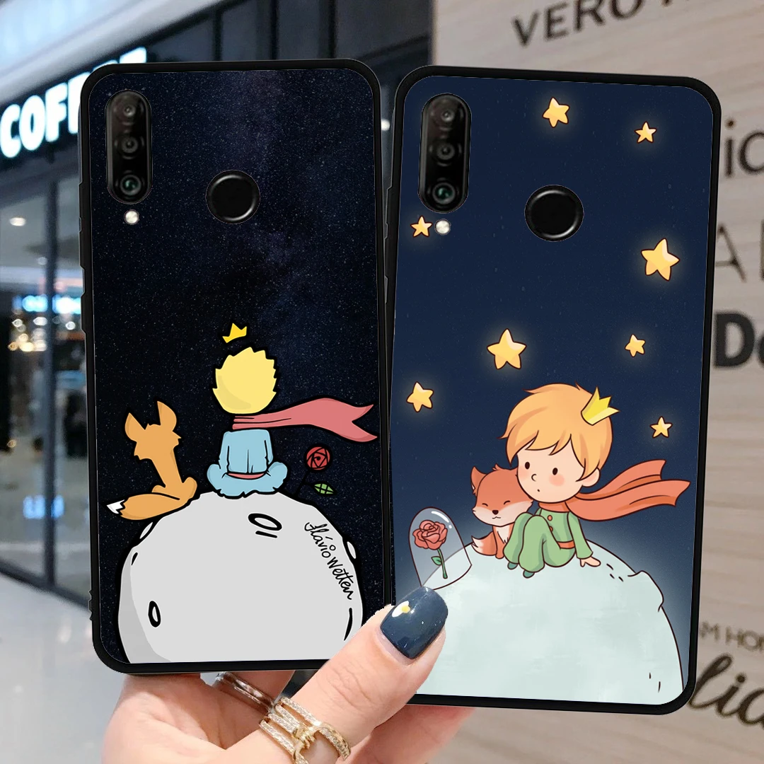 

Cartoon Space Earth Little Prince Black Soft Silicone TPU Phone Cover Case for Huawei Y9 Y7 Y6 Y5 2019 Mate10 Mate20 Mate30 Pro