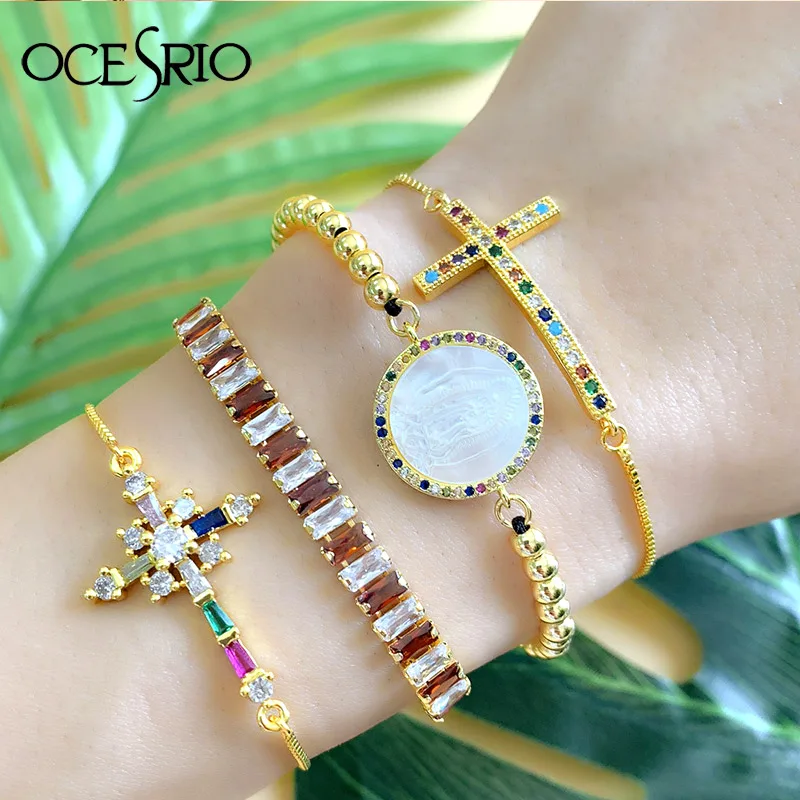 Rainbow Series CZ Jesus Cross Bracelets&bangles Colorful Zirconia Adjustable Bracelet Gold Chain Bracelet Jewelry Gift brt-b68
Rainbow Series CZ Jesus Cross Bracelets&bangles Colorful Zirconia Adjustable Bracelet Gold Chain Bracelet Jewelry Gift brt-b68