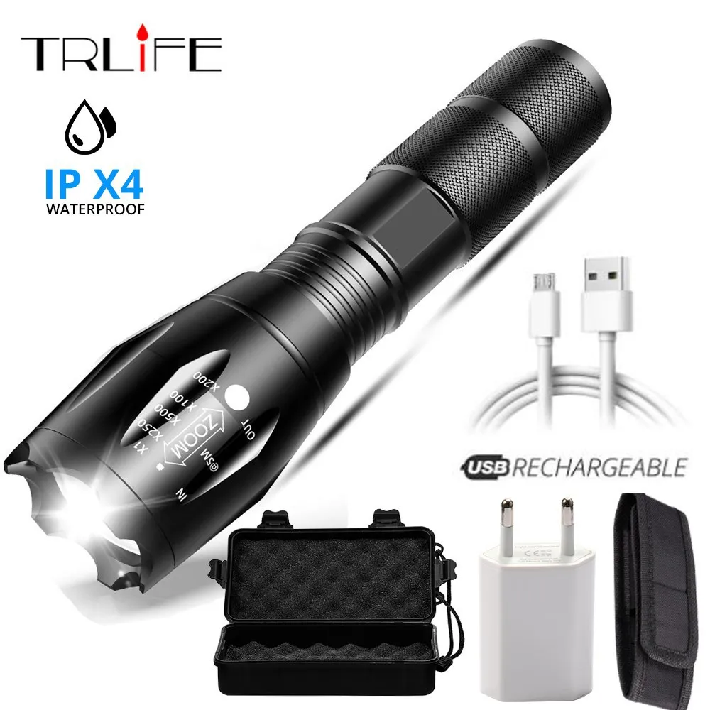 8000LM USB CREE XML L2 T6 LED Torch USB Flashlight Flash Light LED Rechargeable Lights Zoomable Lamp For Hunting Camping Gift
8000LM USB CREE XML L2 T6 LED Torch USB Flashlight Flash Light LED Rechargeable Lights Zoomable Lamp For Hunting Camping Gift