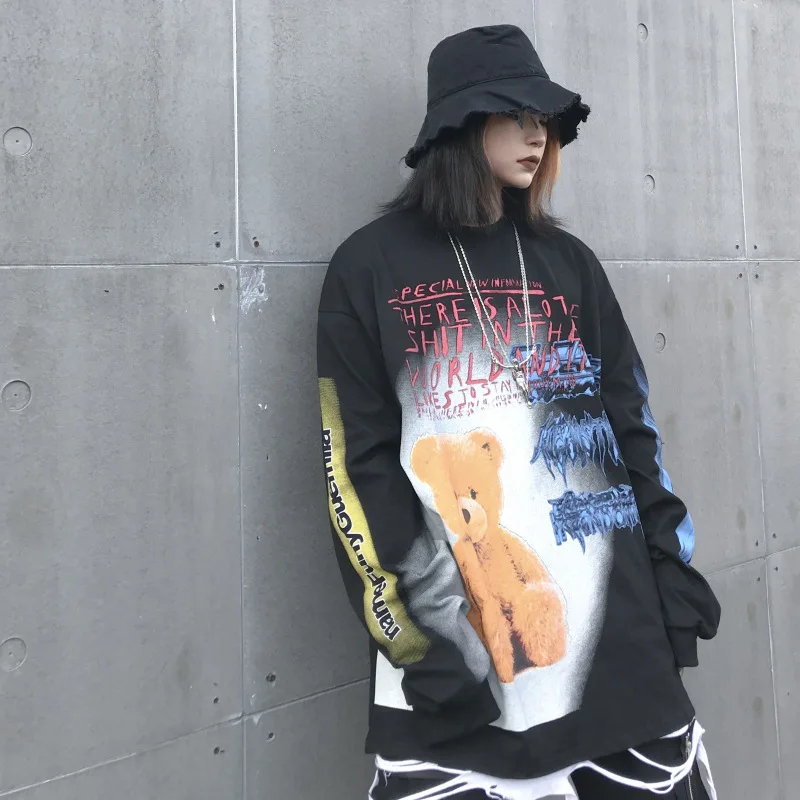 Graffiti Printed Long Sleeve T-shirt Men's High Street Hip-hop,Funny "Toy Bear" Cartoon Print Men O-Neck Full Sleeve t shirt
Graffiti Printed Long Sleeve T-shirt Men's High Street Hip-hop,Funny "Toy Bear" Cartoon Print Men O-Neck Full Sleeve t shirt