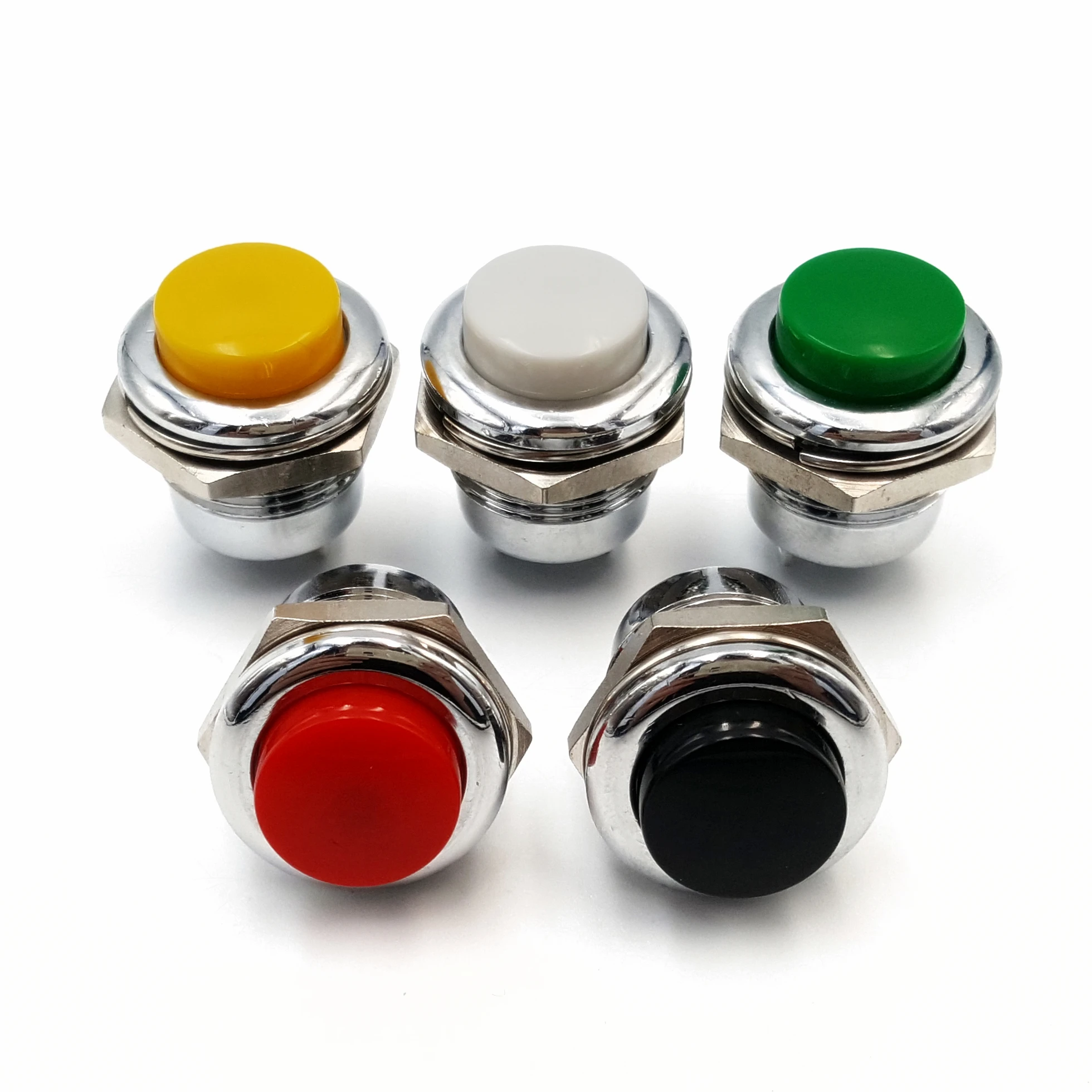 5Pcs Metal Body PB02 16mm Momentary OFF-MOM 2Pin SPST Normally Open Round Push Button Switch
5Pcs Metal Body PB02 16mm Momentary OFF-MOM 2Pin SPST Normally Open Round Push Button Switch