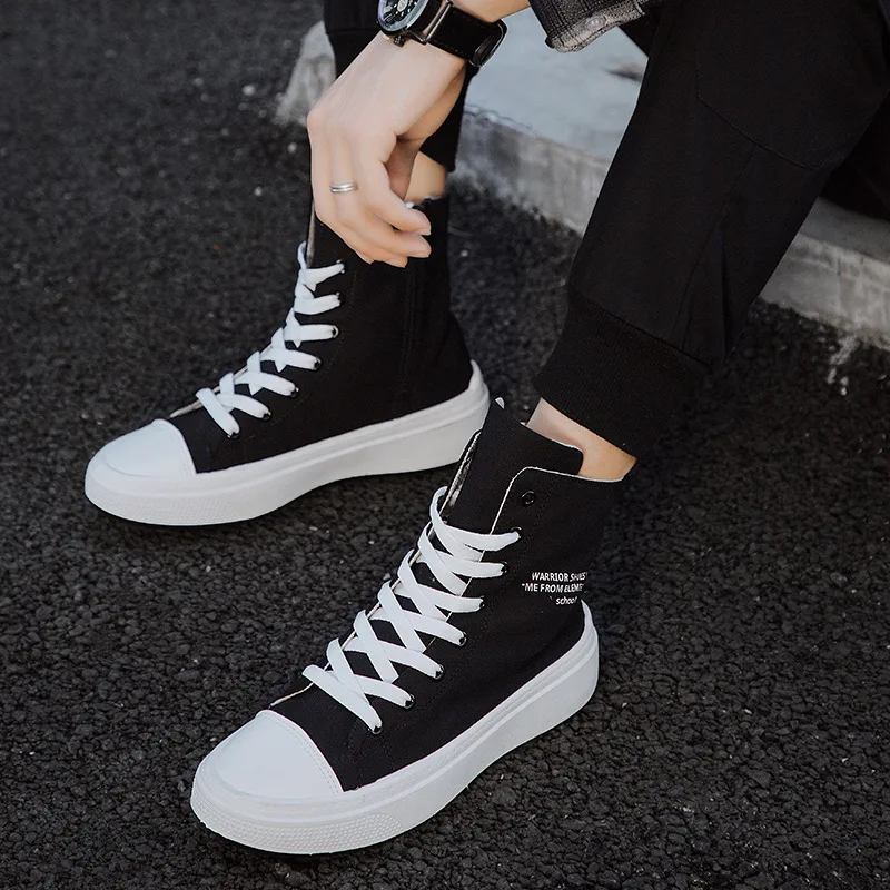 Ozhouzhan MEN'S SHOES Street Snap High Shoes Men's Thick Bottomed Wax Surface Canvas Shoes Lace-up Casual Board Shoes Versatile 
Ozhouzhan MEN'S SHOES Street Snap High Shoes Men's Thick Bottomed Wax Surface Canvas Shoes Lace-up Casual Board Shoes Versatile
