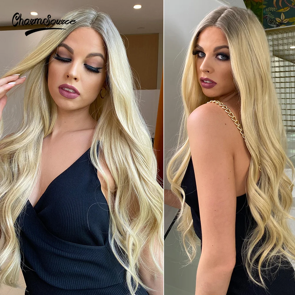 CharmSource Front Lace Wig Long Blonde Wavy Synthetic Wigs Dark Root Daily Party Cosplay for Black White Women High Density Hair
CharmSource Front Lace Wig Long Blonde Wavy Synthetic Wigs Dark Root Daily Party Cosplay for Black White Women High Density Hair