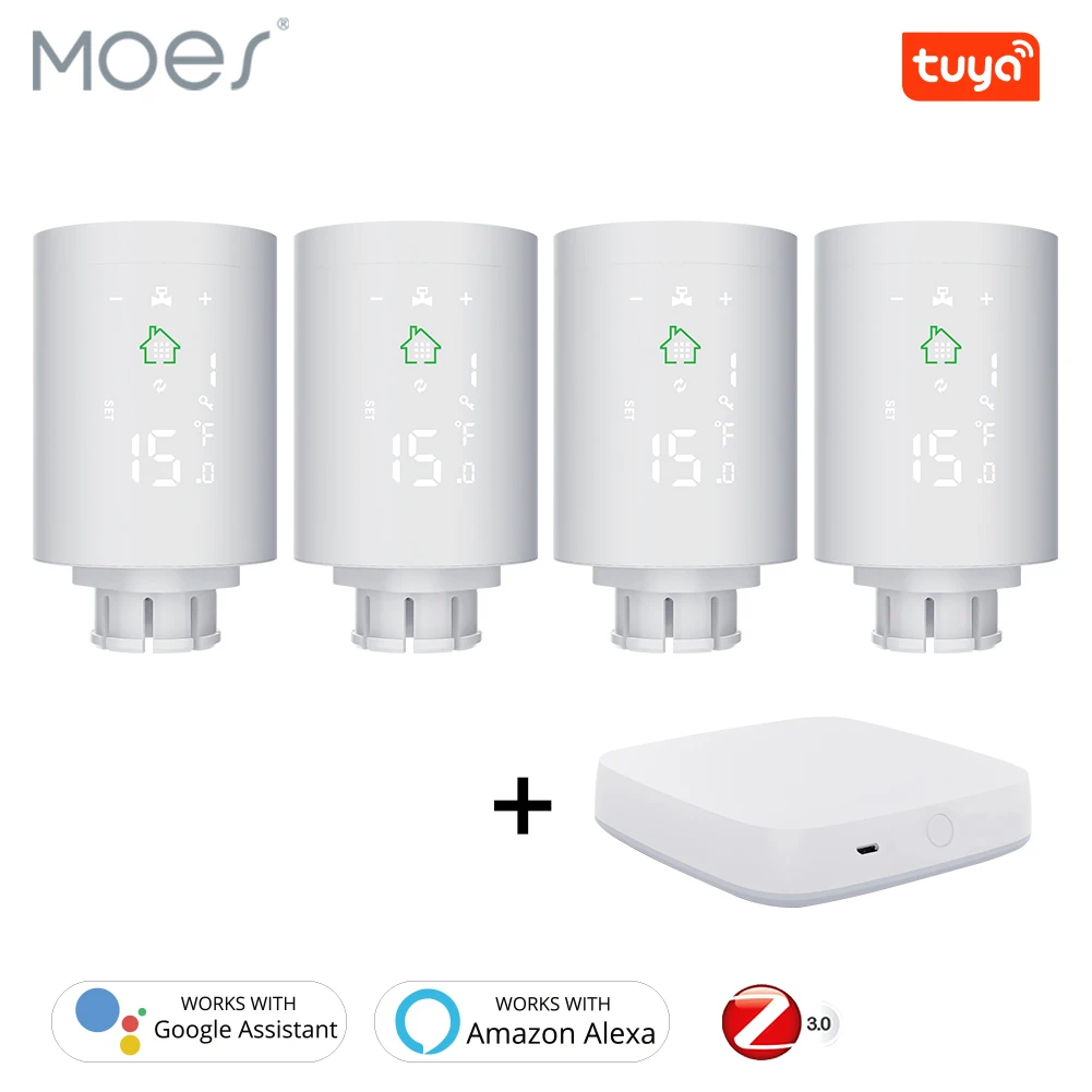 Tuya ZigBee3.0 Smart Radiator Actuator Programmable Thermostatic Radiator Valve Temperature Controller Voice Control via Alexa
Tuya ZigBee3.0 Smart Radiator Actuator Programmable Thermostatic Radiator Valve Temperature Controller Voice Control via Alexa