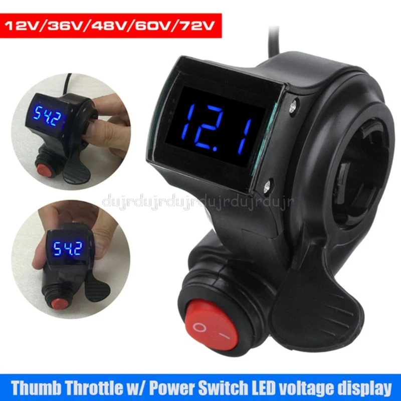 1 Set Electric Vehicle E-bike Voltage Display Switch Handle Finger Thumb Throttle Scooter with Power LED Display Handlebar Grips
1 Set Electric Vehicle E-bike Voltage Display Switch Handle Finger Thumb Throttle Scooter with Power LED Display Handlebar Grips