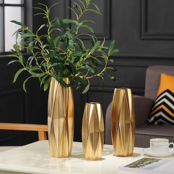 Nordic ceramic vase living room home decoration ornaments European-style plating Matte gold silver ceramic vase wedding decor J
Nordic ceramic vase living room home decoration ornaments European-style plating Matte gold silver ceramic vase wedding decor J