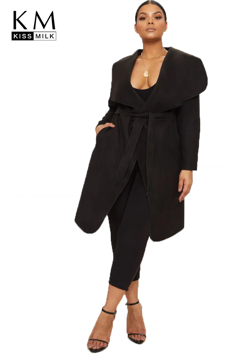 Kissmilk Plus Size Woman Clothes Simple Solid Color Large Lapel Long Sleeved Buckleless Woolen Coat
Kissmilk Plus Size Woman Clothes Simple Solid Color Large Lapel Long Sleeved Buckleless Woolen Coat