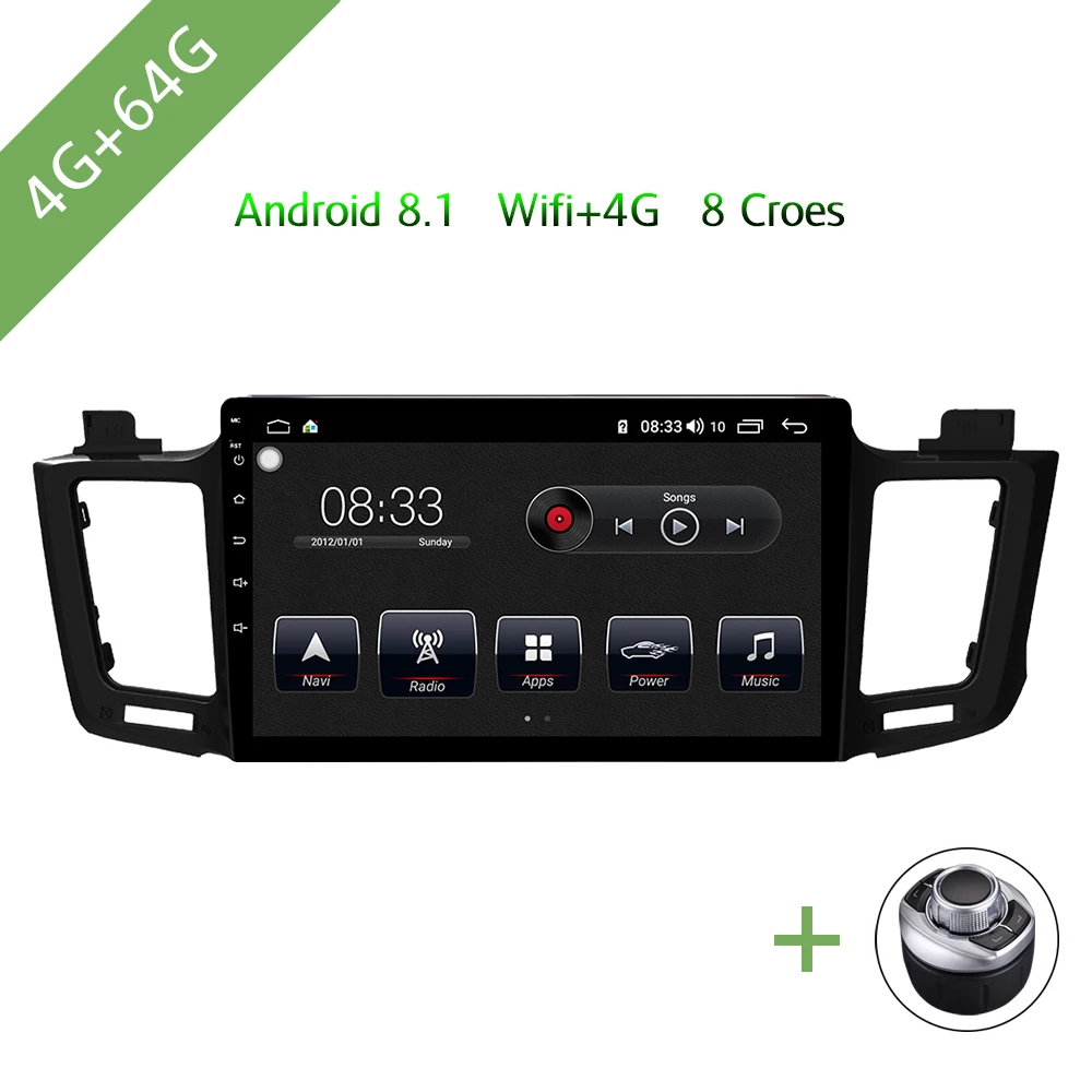 Car Multimedia player 1 Din Android 8.1 DVD ForToyota RAV4 2012-2017 10.1" 4G/32G/64G touch screen Radio GPS | Автомобили и