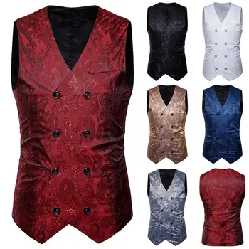 Vintage Men Floral Printed S-lim Fit Waistcoat Wedding Party Suit Vest Jacket Men's Business Casual Slims Vests Fashion Men Soli
Vintage Men Floral Printed S-lim Fit Waistcoat Wedding Party Suit Vest Jacket Men's Business Casual Slims Vests Fashion Men Soli