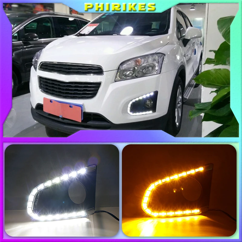 Дневные ходовые огни для Chevrolet TRAX Chevy 2014, 2015, 2016, светодиодные дневные ходовые огни с желтым указателем поворота и отверстием для противотуманной фары, 1 комплект
Дневные ходовые огни для Chevrolet TRAX Chevy 2014, 2015, 2016, светодиодные дневные ходовые огни с желтым указателем поворота и отверстием для противотуманной фары, 1 комплект