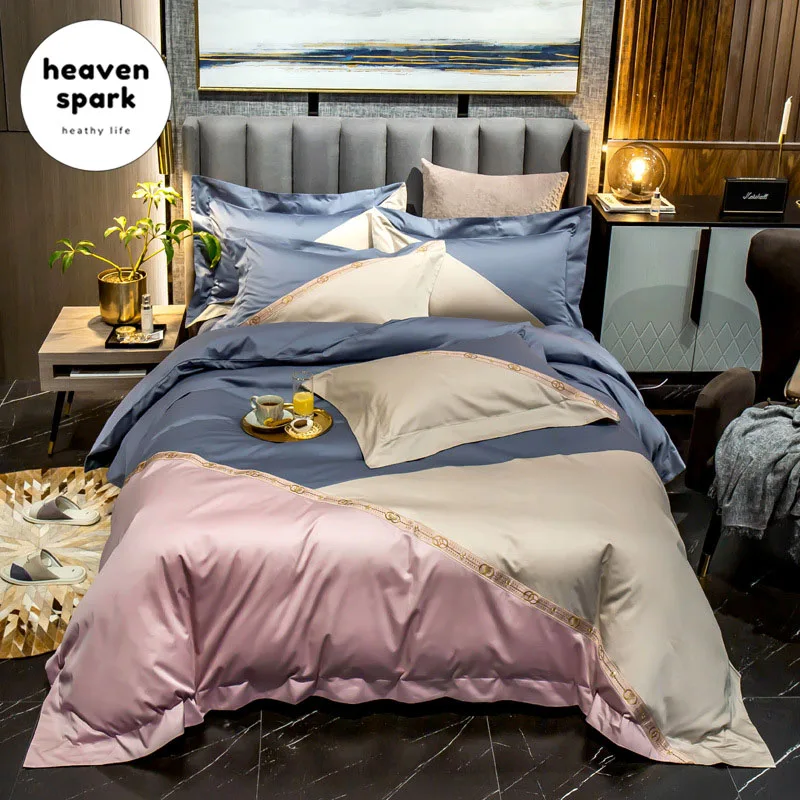 Luxury 10 Colors 100S Bedding Set Egyptian Cotton Bed Linen Geometric Duvet Cover Satin Bedsheet 4Pcs King Size Bed Clothes
Luxury 10 Colors 100S Bedding Set Egyptian Cotton Bed Linen Geometric Duvet Cover Satin Bedsheet 4Pcs King Size Bed Clothes