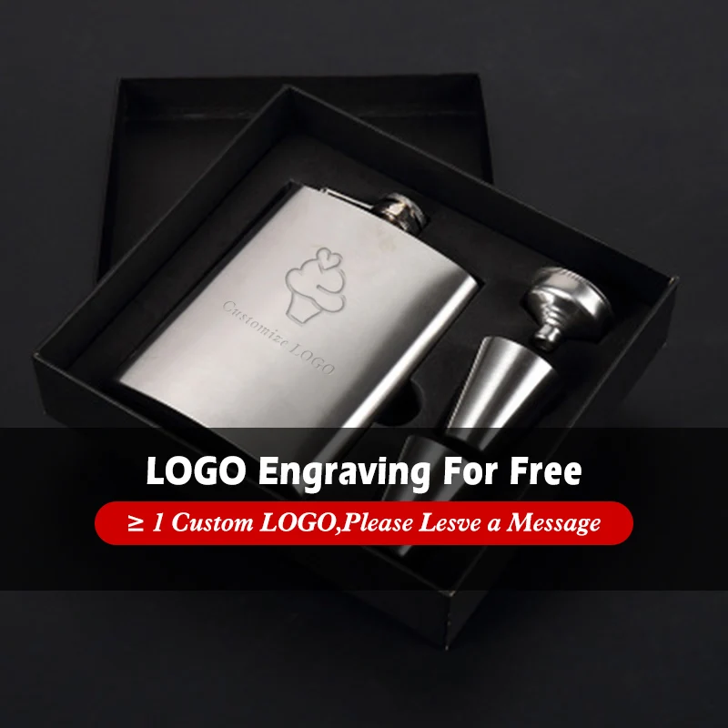 Free Customized 7oz Stainless Steel Hip Flask Set Best Man Gift Box Packing Whiskey Wine Bottle Drink Utensil Wedding Decoration
Free Customized 7oz Stainless Steel Hip Flask Set Best Man Gift Box Packing Whiskey Wine Bottle Drink Utensil Wedding Decoration