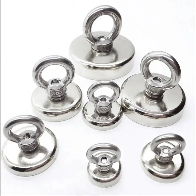 1pc Salvage Magnet Pot with Ring Eyebolt Hook Neodymium Magnet Strong Powerful Magnetic For A Variety Of Sizes
1pc Salvage Magnet Pot with Ring Eyebolt Hook Neodymium Magnet Strong Powerful Magnetic For A Variety Of Sizes