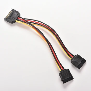 15-Pin Male to 2x 15-Pin Female SATA Power Cable Splitter with Metal Clip SATA Splitter Power Cable 19 cm
15-Pin Male to 2x 15-Pin Female SATA Power Cable Splitter with Metal Clip SATA Splitter Power Cable 19 cm
