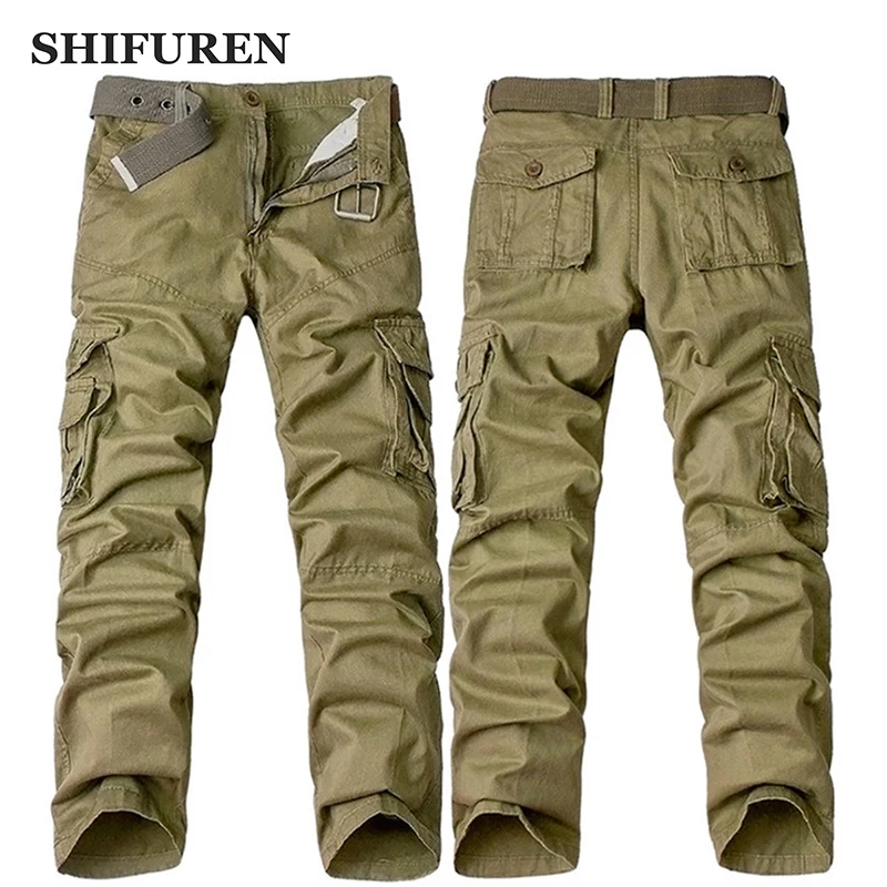 SHIFUREN Fashion Military Cotton Cargo Pants Men Multi Pockets Male Casual Military Work Trousers Overalls Pantalon No Belt
SHIFUREN Fashion Military Cotton Cargo Pants Men Multi Pockets Male Casual Military Work Trousers Overalls Pantalon No Belt