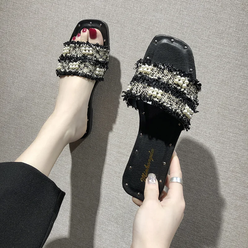 2019 Spring Summer New Style Beaded Bracelet Slipper WOMEN'S Shoes Solid Color Rubber Flat Heel Flat Simple Pu Line-styled Shoes
2019 Spring Summer New Style Beaded Bracelet Slipper WOMEN'S Shoes Solid Color Rubber Flat Heel Flat Simple Pu Line-styled Shoes