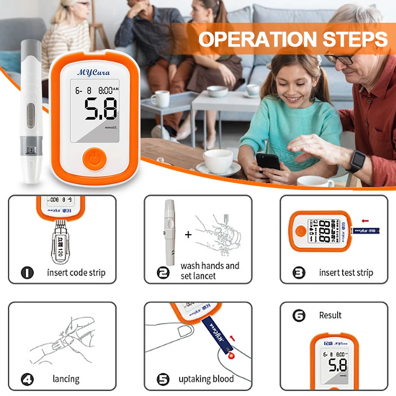 Shop Generic Blood Glucose Meter With Test Strs Lancets 5s Test