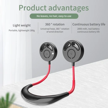 New Summer Hanging Neck Leafless Fan Hand Free Personal Protable Fan 3 Adjustable Speed Neckband Bladeless Double Fan
New Summer Hanging Neck Leafless Fan Hand Free Personal Protable Fan 3 Adjustable Speed Neckband Bladeless Double Fan