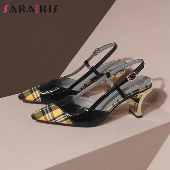 SARAIRIS Sexy Shallow Dating Sandals Women Summer Genuine Leather Heeled Sandals Ladies Ol Brand Fashion Patchwork Shoes
SARAIRIS Sexy Shallow Dating Sandals Women Summer Genuine Leather Heeled Sandals Ladies Ol Brand Fashion Patchwork Shoes
