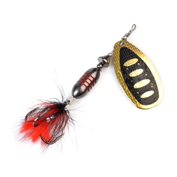 

FTK INDI Spinner Bait 17.5g With Feather Treble Hook Metal Fishing Lures Arttificial Hard Bait Spoon Lure Wobblers Pike Tackle
