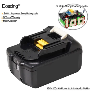 BL1840 18V 4.2Ah Rechargeable Lithium ion battery for Makita Power Tools Drills replace for BL1815 BL1830 BL1860 194205-3 LXT400
BL1840 18V 4.2Ah Rechargeable Lithium ion battery for Makita Power Tools Drills replace for BL1815 BL1830 BL1860 194205-3 LXT400