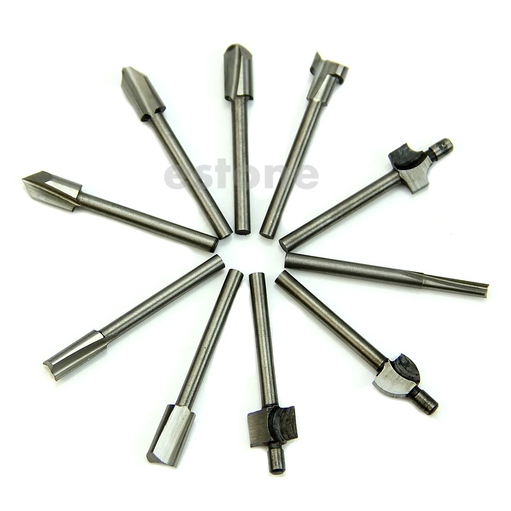 TOOLS 10Pcs/Set HSS Titanium for Dremel Routing Rotary Milling Rotary File Cutter Wood Carving Carved Knife Cutter Tools
TOOLS 10Pcs/Set HSS Titanium for Dremel Routing Rotary Milling Rotary File Cutter Wood Carving Carved Knife Cutter Tools
