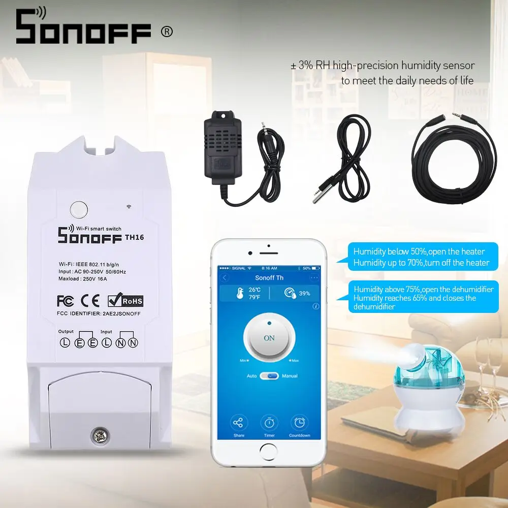 Sonoff th10/SI7021/DSB120 Temperature Humidity Sensor Monitor Al560 Extender Wirelss Smart Switch Wifi Remote Google Home Alexa
Sonoff th10/SI7021/DSB120 Temperature Humidity Sensor Monitor Al560 Extender Wirelss Smart Switch Wifi Remote Google Home Alexa