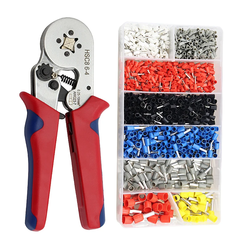 1200Pcs terminal crimping tools set mini electrical pliers HSC8 0.08/0.25-10mm2 23-7AWG 6-4A/6-4 0.25-6mm2 high precision clamp
1200Pcs terminal crimping tools set mini electrical pliers HSC8 0.08/0.25-10mm2 23-7AWG 6-4A/6-4 0.25-6mm2 high precision clamp