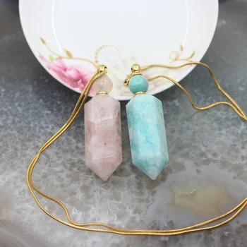 Peru Amazonite Hexagon prism Perfume Bottle Necklace Pendants,Rose Quartzs Points Essential Oil Diffuser Vial Charms Jewelry
Peru Amazonite Hexagon prism Perfume Bottle Necklace Pendants,Rose Quartzs Points Essential Oil Diffuser Vial Charms Jewelry