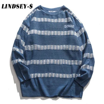 LINDSEY SEADER Retro Men Sweaters Striped Pattern O-neck Oversize Hip Hop Streetwear Harajuku Pullover Autumn Man Sweaters 
LINDSEY SEADER Retro Men Sweaters Striped Pattern O-neck Oversize Hip Hop Streetwear Harajuku Pullover Autumn Man Sweaters