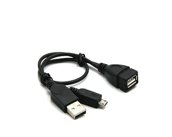 Connecting cable of micro V8 USB host OTG tablet / mobile phone external U-disk reader with power supply 30CM
Connecting cable of micro V8 USB host OTG tablet / mobile phone external U-disk reader with power supply 30CM
