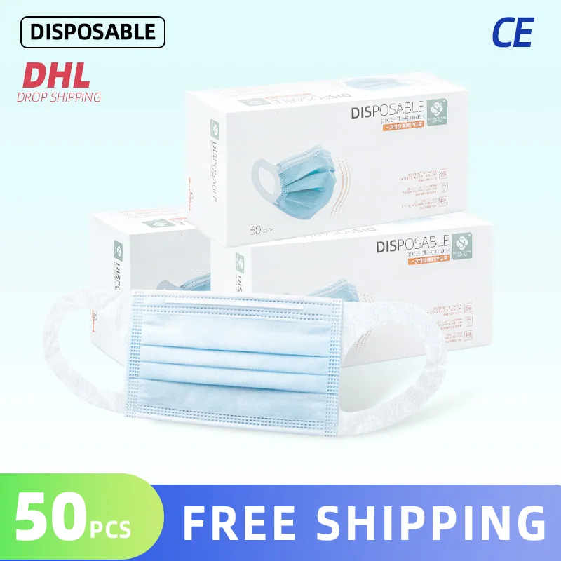 50 Pcs Disposable Face Mask 3-Layer Dust Infection Protection Protective Mask Respiratory Mask With Ear Loops
50 Pcs Disposable Face Mask 3-Layer Dust Infection Protection Protective Mask Respiratory Mask With Ear Loops