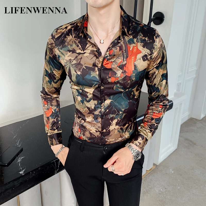 New Design Leaf Print Shirt Men Flower Casual Slim Fit Party Dress Shirts Fashion Autumn Long Sleeve Digital NightClub Office
New Design Leaf Print Shirt Men Flower Casual Slim Fit Party Dress Shirts Fashion Autumn Long Sleeve Digital NightClub Office