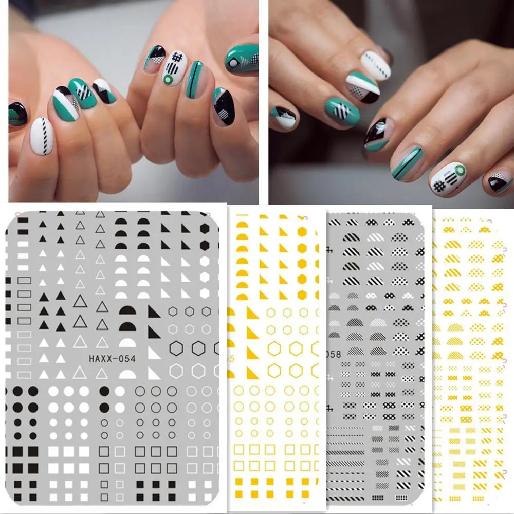 Newest HANYI 54 56 58 triangle circle design nail art sticker decal stamping back gule DIY nail decoration tools
Newest HANYI 54 56 58 triangle circle design nail art sticker decal stamping back gule DIY nail decoration tools