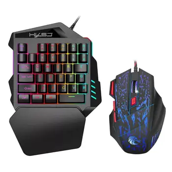 Mouse and Keyboard Kit Ergonomic Multicolor Backlight One-Handed Game Keyboard Mouse Set For Home Gamer Gaming
Mouse and Keyboard Kit Ergonomic Multicolor Backlight One-Handed Game Keyboard Mouse Set For Home Gamer Gaming