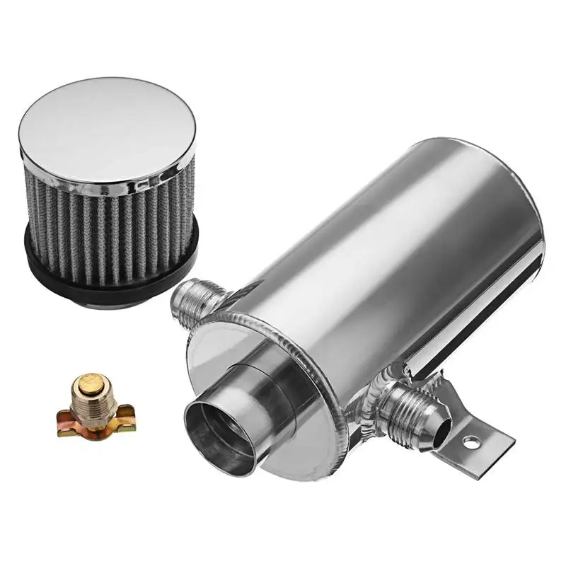 Autoleader 10 AN 0.75L Brushed Baffled Aluminum Oil Catch Can Reservoir With Breather Filter Black/Silver gracos
Autoleader 10 AN 0.75L Brushed Baffled Aluminum Oil Catch Can Reservoir With Breather Filter Black/Silver gracos