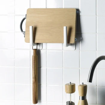 Two Wall-Mounted Storage Racks With Seamless Stickers Storage Rack Kitchen Pot Cover Paper Towel Cling Film Hook 
Two Wall-Mounted Storage Racks With Seamless Stickers Storage Rack Kitchen Pot Cover Paper Towel Cling Film Hook