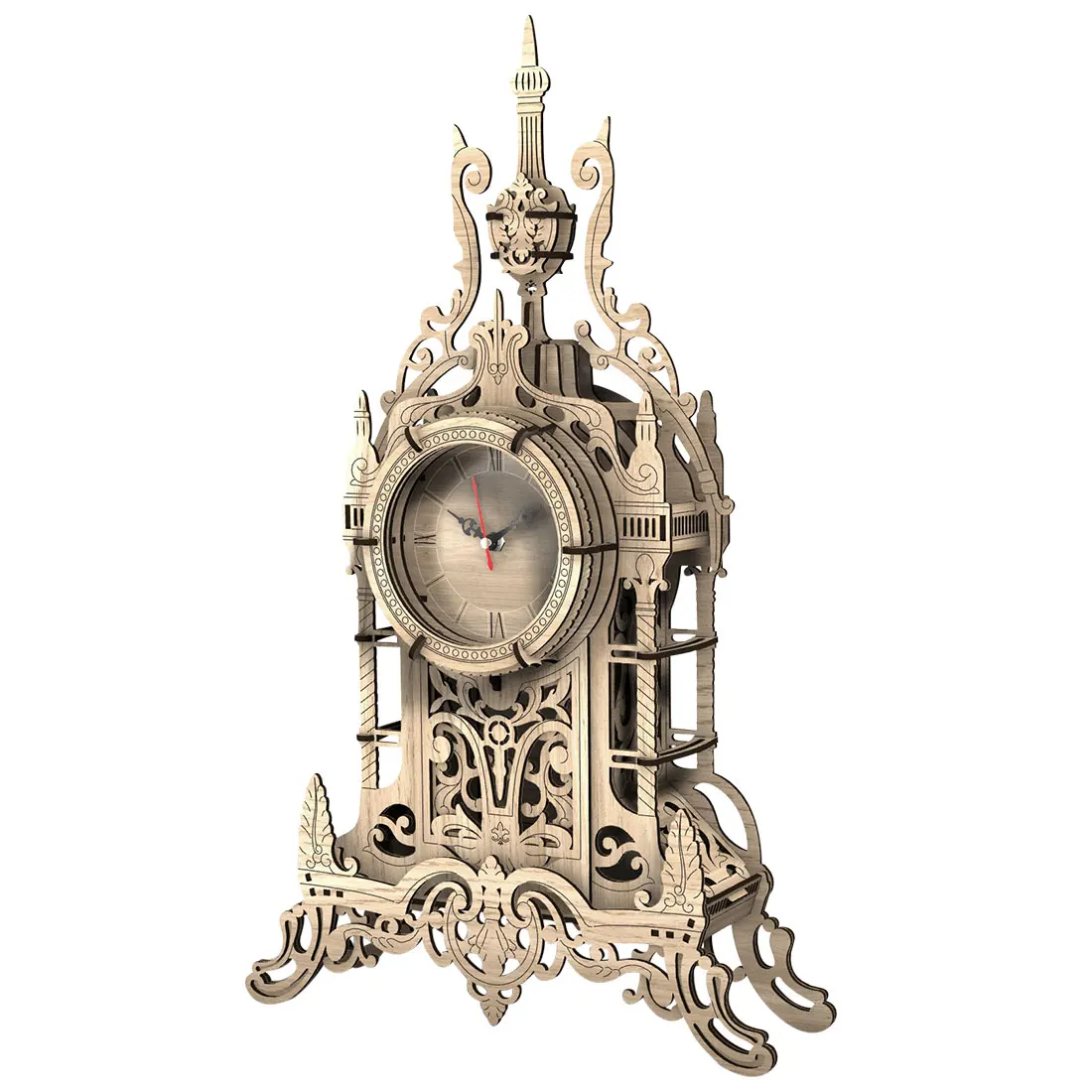 47Pcs DIY Wooden Clock Puzzle Model Kit Laser Cutting 3D Belfry Table Clock - Oak Color
47Pcs DIY Wooden Clock Puzzle Model Kit Laser Cutting 3D Belfry Table Clock - Oak Color