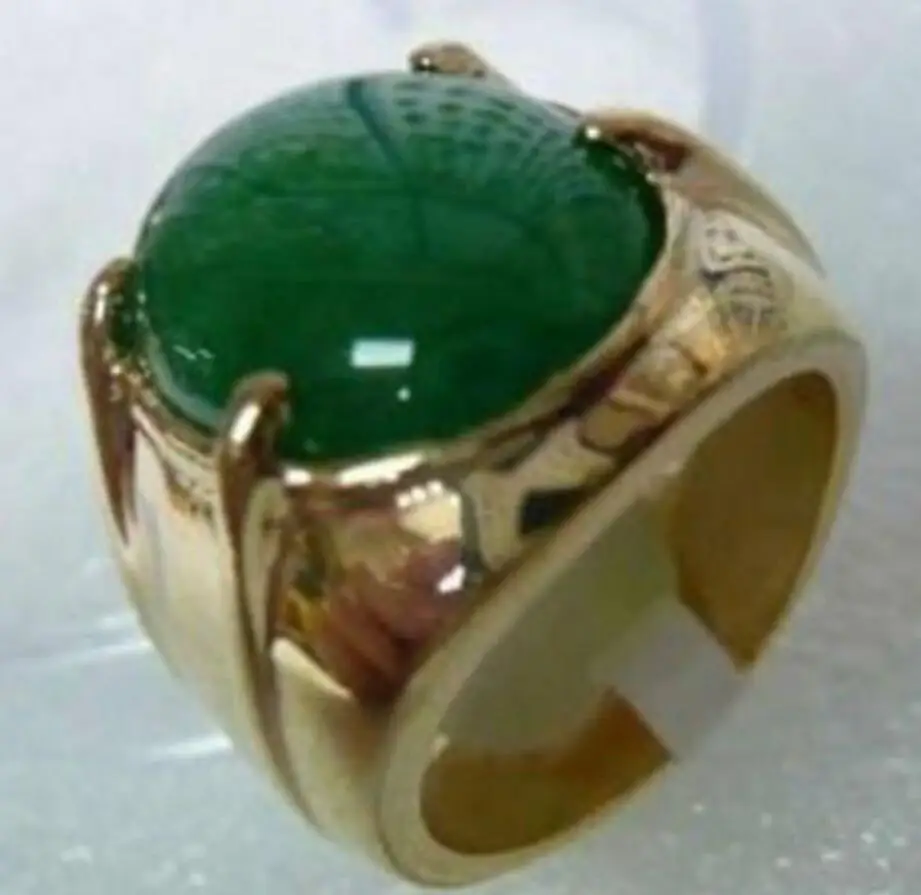 Фото Бесплатная доставка новое мужское украшение кольцо из зеленого нефрита размер
