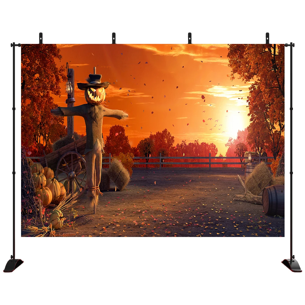 Halloween Backdrop Sunset background Pumpkin scarecrow Fallen leaves Photography Photo Background Studio Prop
Halloween Backdrop Sunset background Pumpkin scarecrow Fallen leaves Photography Photo Background Studio Prop