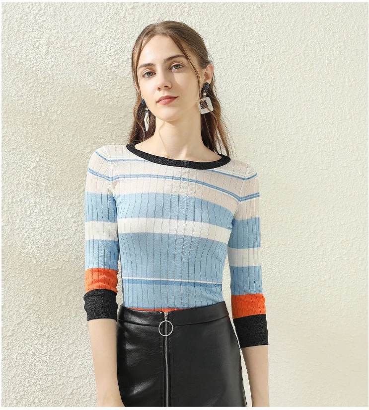Sweater Women 2020 O- Neck Striped Stretch High Quality Knit Woman Sweaters B145
Sweater Women 2020 O- Neck Striped Stretch High Quality Knit Woman Sweaters B145