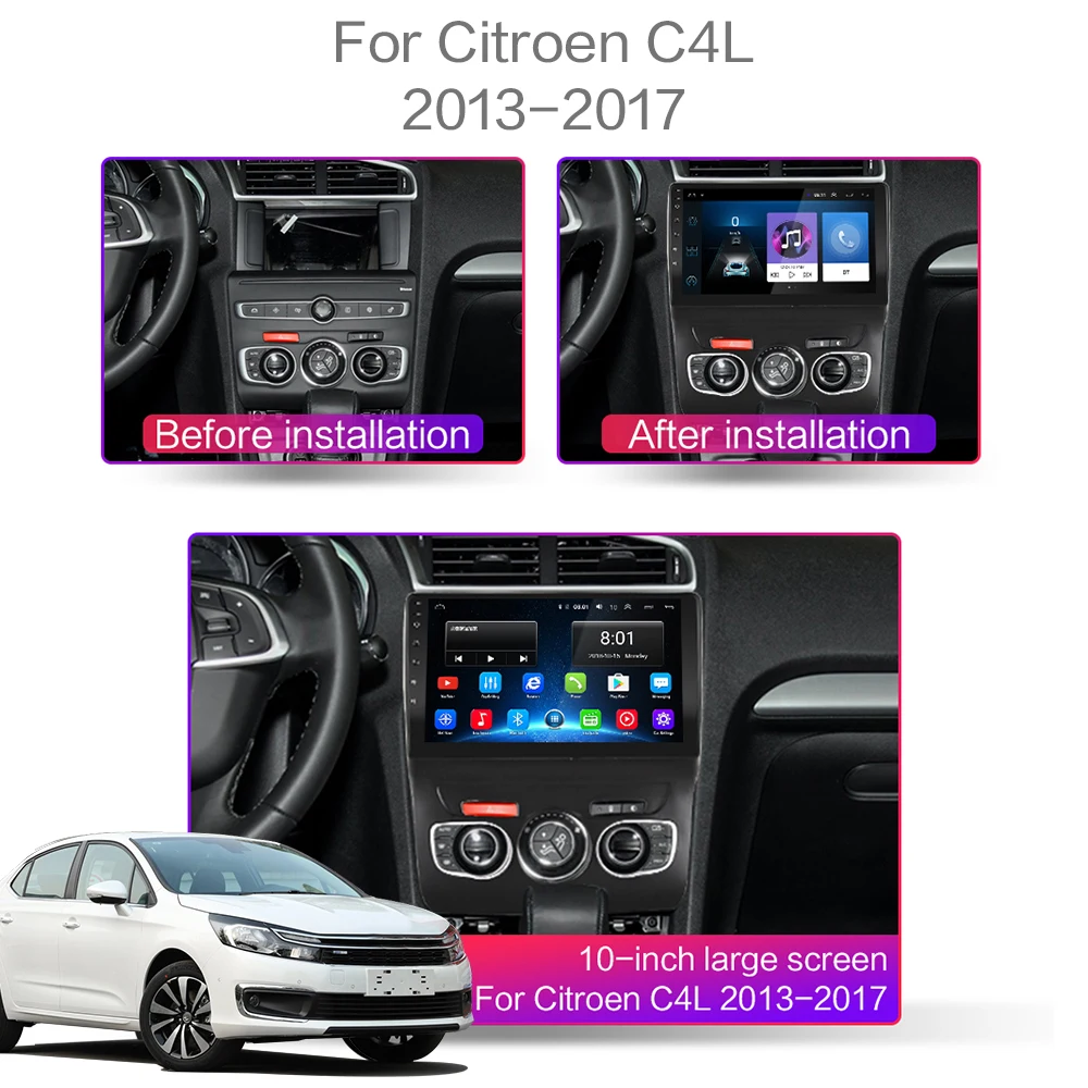 2 din Android 9 0 автомобильный Авторадио Стерео видео мультимедийный плеер для Citroen C4 C4L
