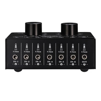6 Input 1 Output Switcher Headphone Speaker Switcher Audio Source Selection Switcher Output Volume Adjustment Control 3.5mm Inte
6 Input 1 Output Switcher Headphone Speaker Switcher Audio Source Selection Switcher Output Volume Adjustment Control 3.5mm Inte