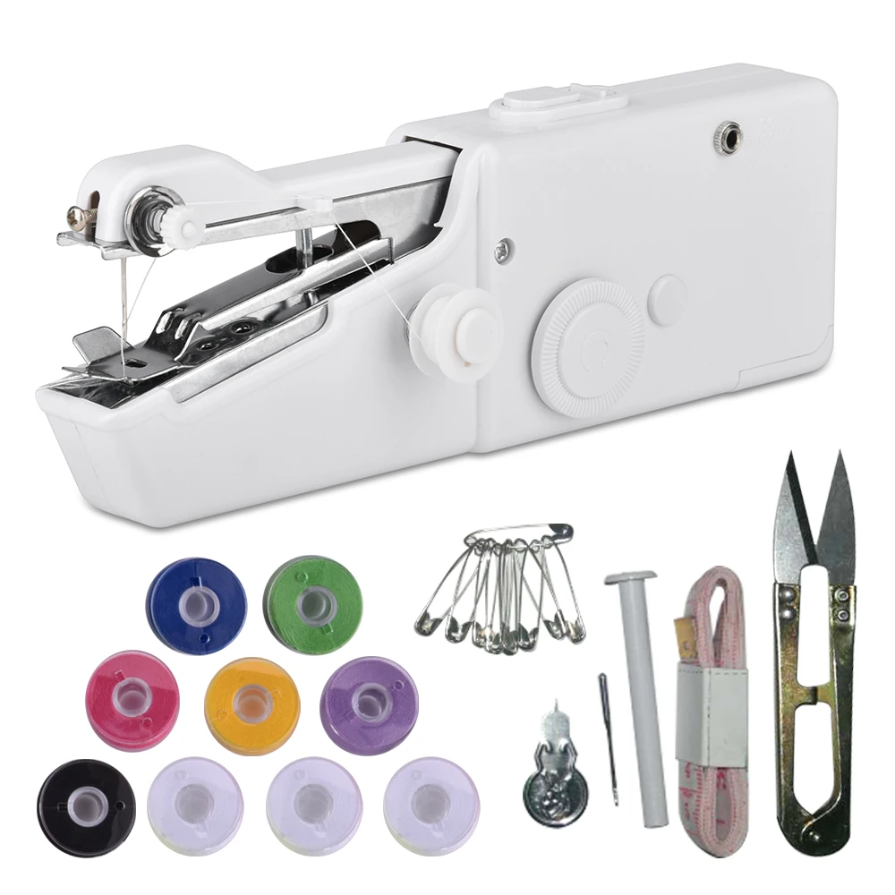 Portable Mini Hand Sewing Machine Quick Handy Stitch Sew Needlework Cordless Clothes Fabrics Household Electric Sewing Machine
Portable Mini Hand Sewing Machine Quick Handy Stitch Sew Needlework Cordless Clothes Fabrics Household Electric Sewing Machine