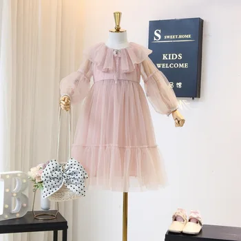 Girls' dress 2020 spring new sweet ruffle mesh bubble sleeve princess skirt yarn fairy dress 
Girls' dress 2020 spring new sweet ruffle mesh bubble sleeve princess skirt yarn fairy dress