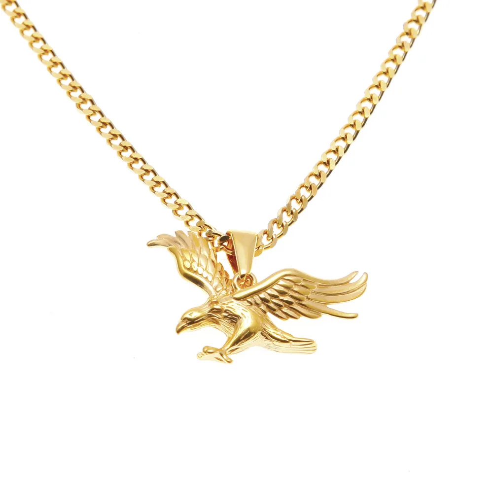 Hot Sale Gold Color Stainless Steel Men Hip Hop Eagle Shape Pendant Necklaces Fashion Necklace Male Jewelry Gifts
Hot Sale Gold Color Stainless Steel Men Hip Hop Eagle Shape Pendant Necklaces Fashion Necklace Male Jewelry Gifts