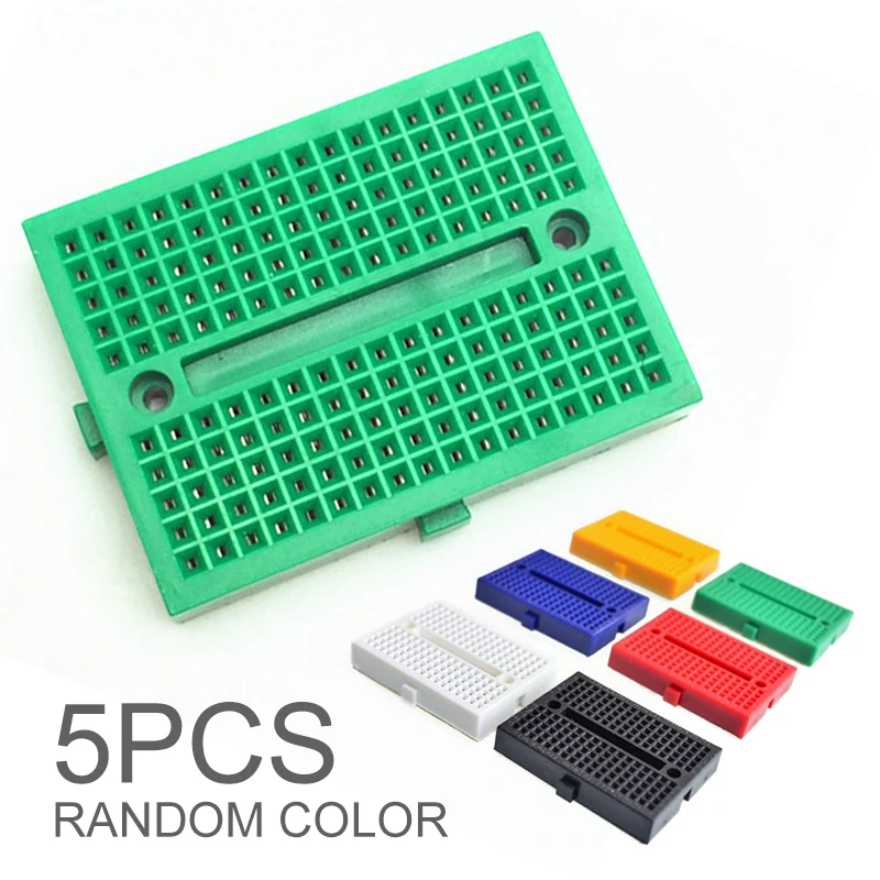 

5pcs Mini Colored 170 Tie Point Solderless Breadboard Prototype with Buckle Mini 170 Point Breadboard